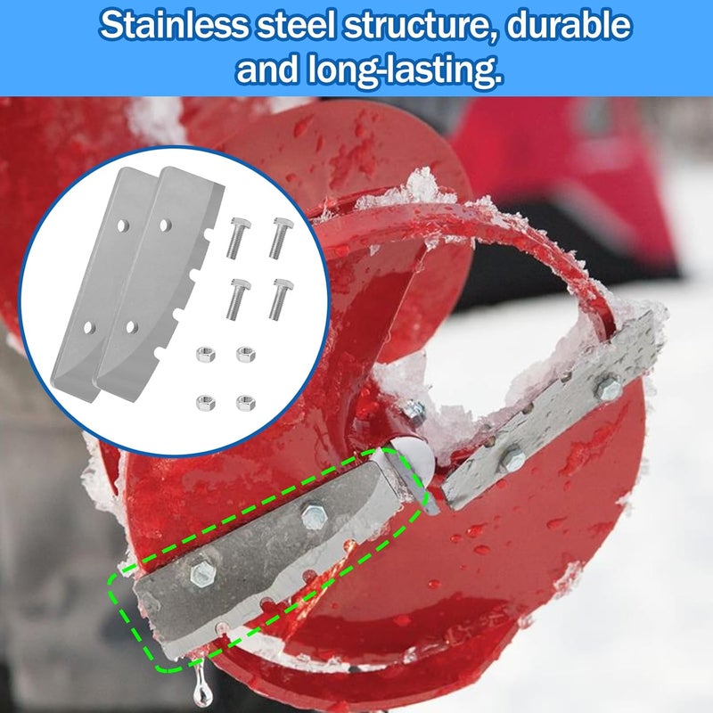 TJUNSENHARSH 28340 Replacement Eskimo Ice Auger Blades Compatible with Eskimo Auger Blades, 8 Inch Hand Ice Augers Blades w/Bolts Nuts - 2 Pack - Image 5